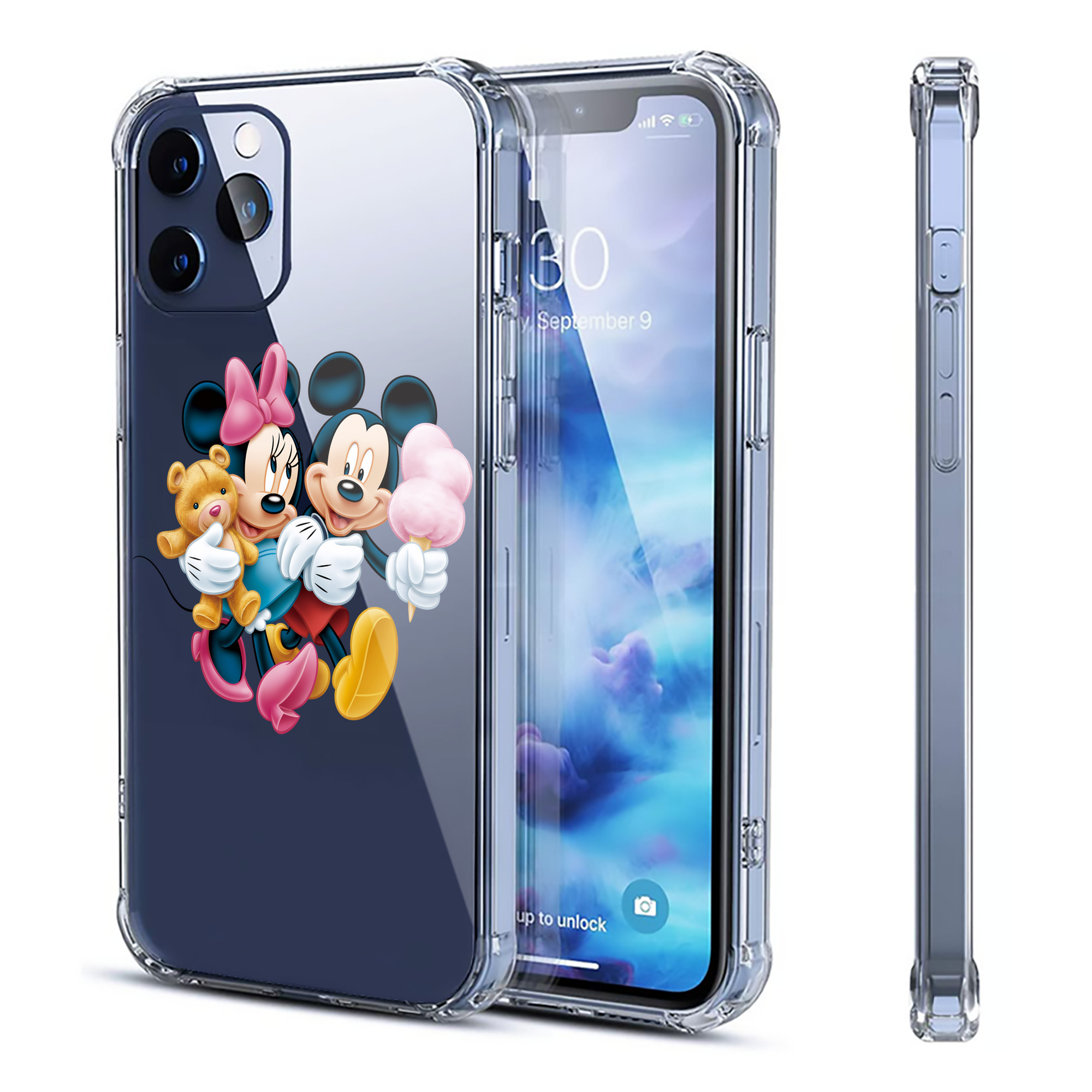 （画像用） ミッキーマウス Mickey Mouse 【iPhone 12シリーズ対応】透明スマホケース（クリアソフトケース）